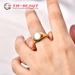 Women's Jewelry Set Fashion Oval White Mother Of Pearl Shell Ring Female Cold Style Ins Niche Simple Retro Glossy Index Finger Ring_ipsvogv.com