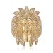 New Hip-Hop Titanium Steel Gold-Plated Diamond-Studded Indian Chief Men's Ring_ipsvogv.com