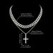 Full Diamond Cross Hip-Hop Necklace Unisex Clavicle Ins Style Cuban Chain High Rap Street Zircon Pendant_ipsvogv.com
