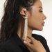 Jewelry Personality Temperament Pearl Tassel Single Earring Business S-shaped Curved Metal Earrings_ipsvogv.com