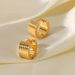 Women's Jewelry Titanium Steel Earrings Jewelry K Gold Wide Ribbed Stainless Steel Earrings Fashionable Personality Earrings_ipsvogv.com