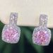 Cao Shi's New Korean Edition Of Earrings: Simple Round Diamond Zircon Earrings With Mesh Red INS_ipsvogv.com