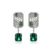 Geometric Emerald Green High Carbon Diamond Earrings S925 Silver Colored Gem Light Luxury Earrings Retro All Match_ipsvogv.com