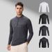 Men's Clothing Long-Sleeved T-Shirt Men's Sports Outdoor Tops Quick-Drying Breathable Running Fitness Training Suit Half-Zip Stand Collar_ipsvogv.com