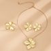 Women's Jewelry Set Fashion Curled Five Leaf Flower Stamen Snake Chain Set Necklace Small Fresh Copper Chain Alloy Clavicle Chain_ipsvogv.com