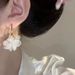 Women's Earrings Super fairy green flower earring Light luxury premium earring stereo flower two earrings_ipsvogv.com