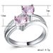 Women's Zircon Double Heart Plating Platinum Copper Ring Headpiece_ipsvogv.com
