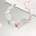 Korean Dreamy Girl Princess Style Thin Gauze Butterfly Colorful Small Crystal Chain Ribbon Choker Necklace_ipsvogv.com