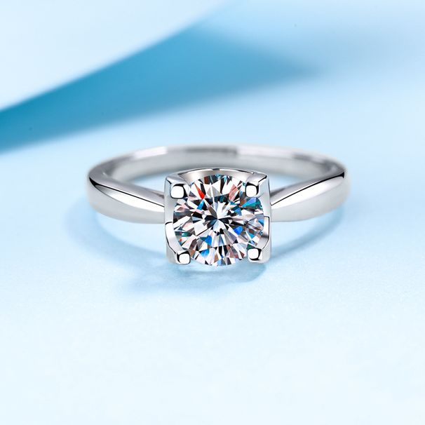 Bullhead Style S Silver For Women Plated With Pt950 One Carat Mosonite Diamond Ring Holder_ipsvogv.com