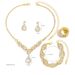 Bridal Dress Water Drop Zircon Necklace Earrings Bracelet Three-Piece Jewelry Set_ipsvogv.com