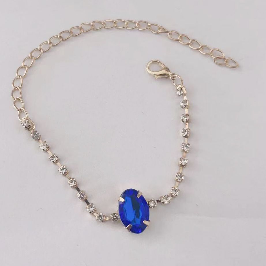 Water drop rhinestone necklace earrings bracelet ring suit high-end bridal jewelry_ipsvogv.com
