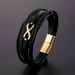 Multi layer woven leather 8-shaped stainless magnetic buckle handcrafted hot selling titanium steel bracelet_ipsvogv.com