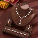 Women’s Jewelry Set Fashion Hot Selling Claw Chain Necklace Earrings Bracelet Set Three Piece Pearl Clavicle Chain Evening Dress Accessories_ipsvogv.com