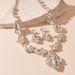 Light luxury style diamond-encrusted water drop stud earrings sweater chain 2-piece set, personalized temperament high-end necklace_ipsvogv.com