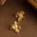French Elegant Diamond Studded With Flower Petals, Women's Earrings, Light Luxury, High-end Temperament, Simple Silver_ipsvogv.com