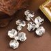 Fashionable And Exaggerated Gold Large Flower Pearl Earrings, Light Luxury Temperament, High-end Sense, Fashionable_ipsvogv.com