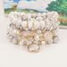 Bohemian Stacking Style Natural Stone Obsidian White Turquoise Crystal Bud Mix_ipsvogv.com