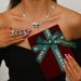 Women’s Jewelry Set Fashion New Trend Zircon Luxury Necklace Earrings Black Butterfly Suit Ins Hot Style Wearing Skirt Wearing_ipsvogv.com