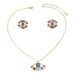 Ins Hip Hop Minimalist Style Female Personality Angel Eye Design Diamond Inlaid Earrings Versatile Long Necklace_ipsvogv.com