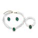 Fashion Commuter Style Niche Bracelet Earrings Necklace Set Female Inlaid Green Diamond Pearl Clavicle Chain Jewelry_ipsvogv.com