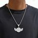 Hip hop style men's necklace a minimalist and niche angel wing design with sparse diamond inlay, long chain_ipsvogv.com