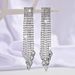 Unisex Long Diamond Tassel Earrings Exaggerated Fashion Temperament Earrings Light Luxury High End Hot Ear Jewelry_ipsvogv.com