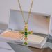 Quiet Gold Stainless Steel Irregular Cross Fried Dough Twists Chain Necklace_ipsvogv.com