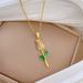 Green 【 】 Leaf Rose Light Luxury Charm Gorgeous Full Diamond Necklace Women's Versatile Clavicle Chain Titanium Steel 【 】_ipsvogv.com
