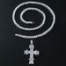 Hip Hop Personality Diamond-Studded Cross Pendant Necklace Men's Cool Disco Tennis Chain Jewelry_ipsvogv.com