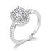 Classic pigeon egg engagement ring for women, simple micro inlaid zircon diamond ring_ipsvogv.com
