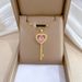 【 】 Love Key Light Luxury Charm Gorgeous Full Diamond Necklace Women's Versatile Clavicle Titanium Steel Chain_ipsvogv.com