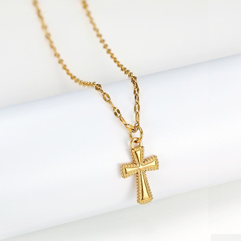Women's Jewelry Niche Design Personality Cross Pendant All Match Trend Clavicle Chain Street Style Titanium Steel Matching Necklace_ipsvogv.com
