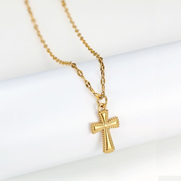 Women's Jewelry Niche Design Personality Cross Pendant All Match Trend Clavicle Chain Street Style Titanium Steel Matching Necklace_ipsvogv.com