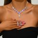 Women’s Jewelry Set Fashion Bridal Jewelry Crystal Purple Rhinestone Necklace Earrings Set Wedding Dress Accessories Christmas Dinner Wear_ipsvogv.com