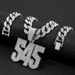 Personalized 545 Digital Pendant Full Of Diamonds, Fashionable And Minimalist Cuban Necklace Jewelry On The Street_ipsvogv.com