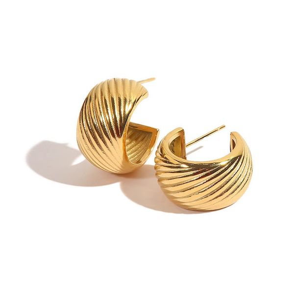 Women's Jewelry Metal Ball C Shaped Earrings Light Luxury Niche Design High End Fashion Personalized Texture Earrings_ipsvogv.com