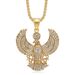 New Hip-Hop HIPHOP Titanium Steel Gold-Plated Ancient Egyptian Horus Ankh Pendant Necklace_ipsvogv.com
