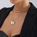 ins Trend Multi-layer Stacking Light Luxury Butterfly Design Fritillary Necklace Thick Aluminum Chain Necklace_ipsvogv.com