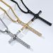 Retro old fashioned titanium steel knotted cross necklace hiphop personality cross pendant_ipsvogv.com