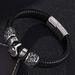 Punk Style Exquisite Peach Heart Skull Stainless Steel Charm Men's Leather Bracelet Straight_ipsvogv.com