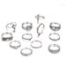 New Bohemian Style Pearl Inlaid Diamond Carved Pattern Set Of 12 Pieces For New Rings_ipsvogv.com