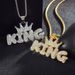 Hip Hop Letter King Hip Hop Pendant Fashion Light Luxury Crown Button Letter Necklace Pendant_ipsvogv.com