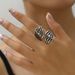 Unisex Personalized Retro Open Ring Trend Punk Dark Devil Niche Exaggerated Ring Design Hand Jewelry_ipsvogv.com