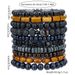 Hot Selling Jewelry For Men, Retro Wooden Beads, Volcanic Stone Elastic Bracelets, Versatile Niche Stacking Bracelet Sets_ipsvogv.com