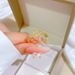 【 Real Gold Electroplating 】 Open Double Small Fragrance Fashionable Micro Inlaid Light Luxury Finger Ring_ipsvogv.com