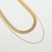 XL602 Ribbon Necklace Mesh Double Layer Hip Hop Choker Titanium Steel Gold Plated_ipsvogv.com