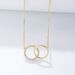Women's Jewelry S925 Sterling Silver Fashion Personality Simple Diamond Double Circle Double Ring Necklace Set Chain Clavicle Chain_ipsvogv.com