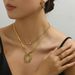 Fashionable and minimalist style ring, women's necklace, jewelry set, niche leaf drip oil design earrings, long chain_ipsvogv.com