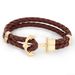Beaded Snake Pattern Anchor Hip-Hop Personality Genuine Leather Men's Bracelet High-End Jewelry Accessories_ipsvogv.com