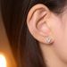 Women's Jewelry Silver Moissanite Earrings Double Click Heart Earrings Simple Small Exquisite And Versatile Commuter Moissanite Earrings_ipsvogv.com
